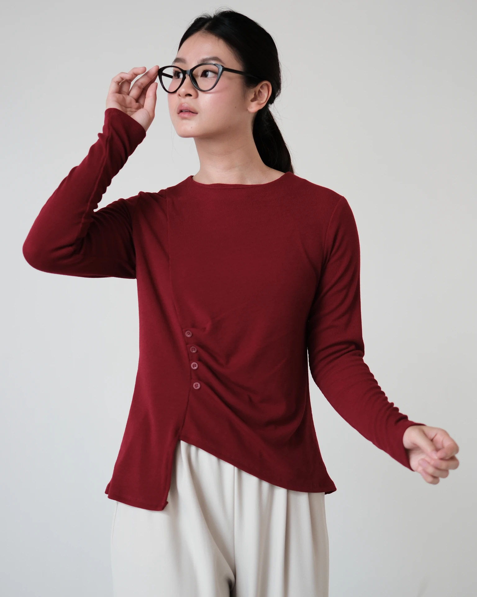 Alternative view of Faline Longsleeve Kode 26463 Maroon