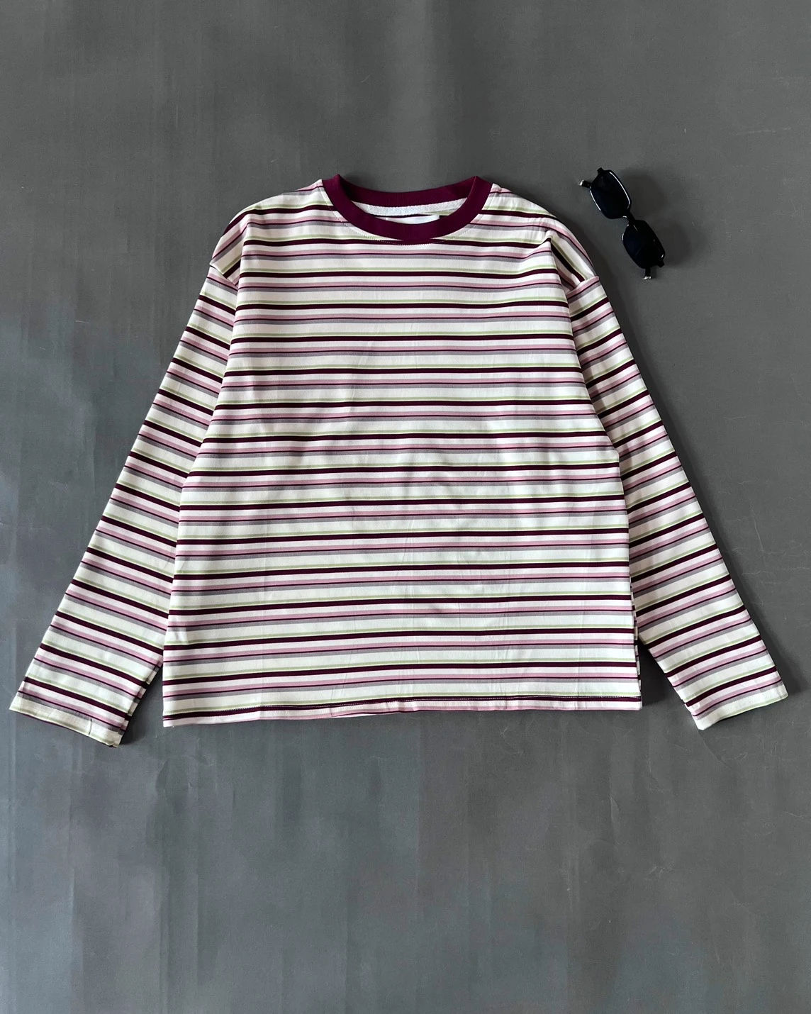Gideon Stripe Longsleeve Kode 212P Maroon