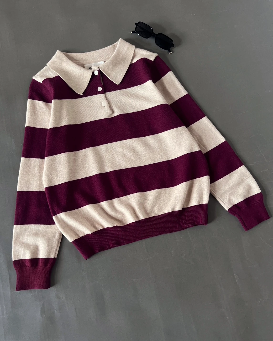 Karime Stripe Longsleeve Kode 28J Maroon