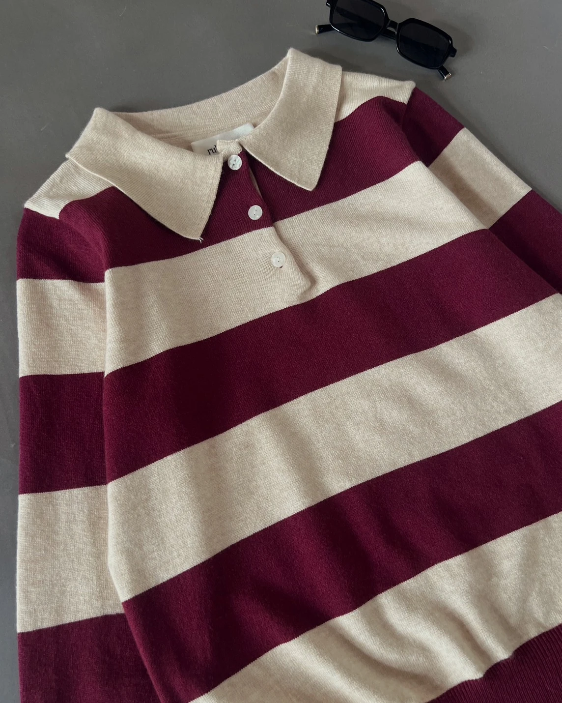 Alternative view of Karime Stripe Longsleeve Kode 28J Maroon