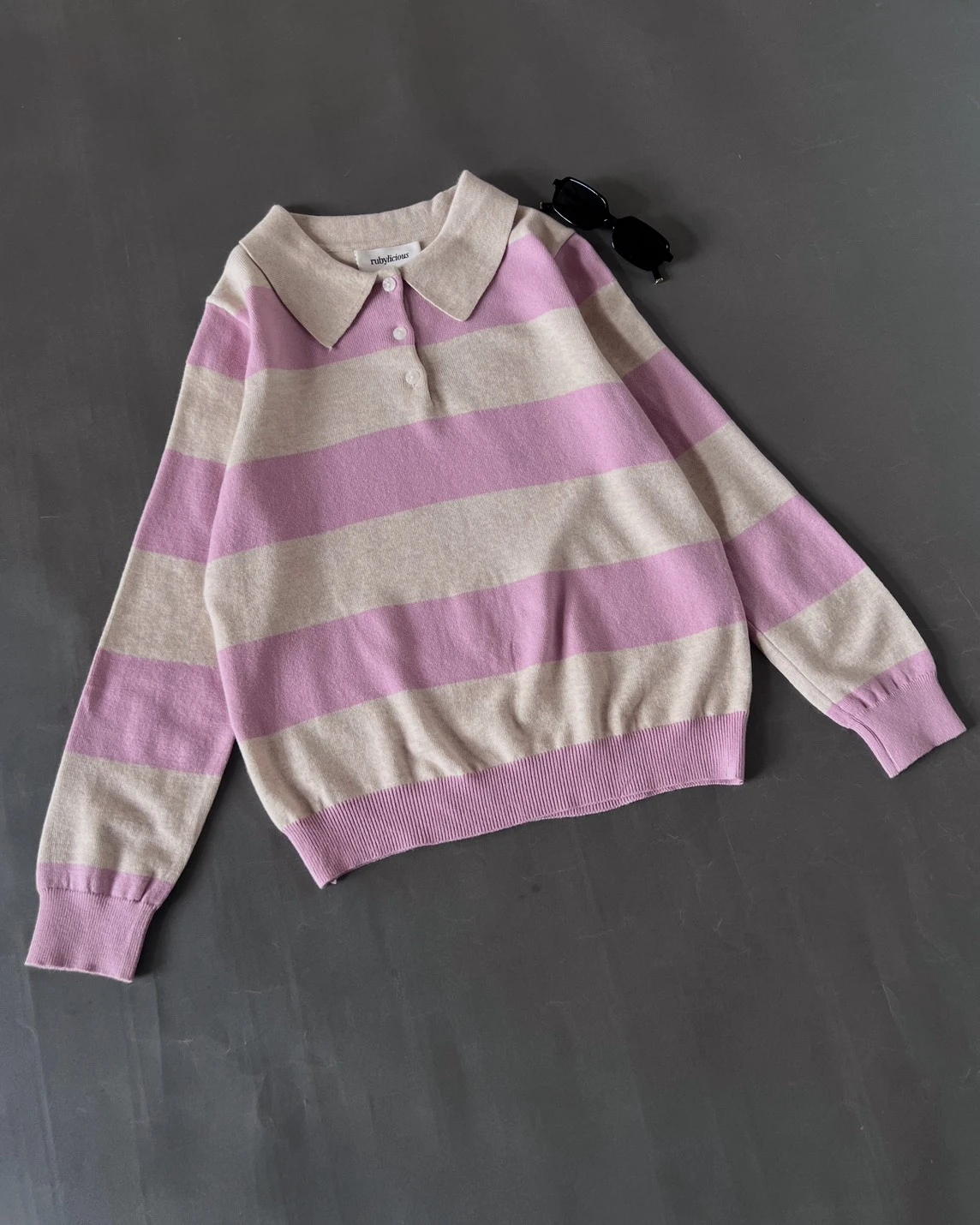 Alternative view of Karime Stripe Longsleeve Kode 28J Pink
