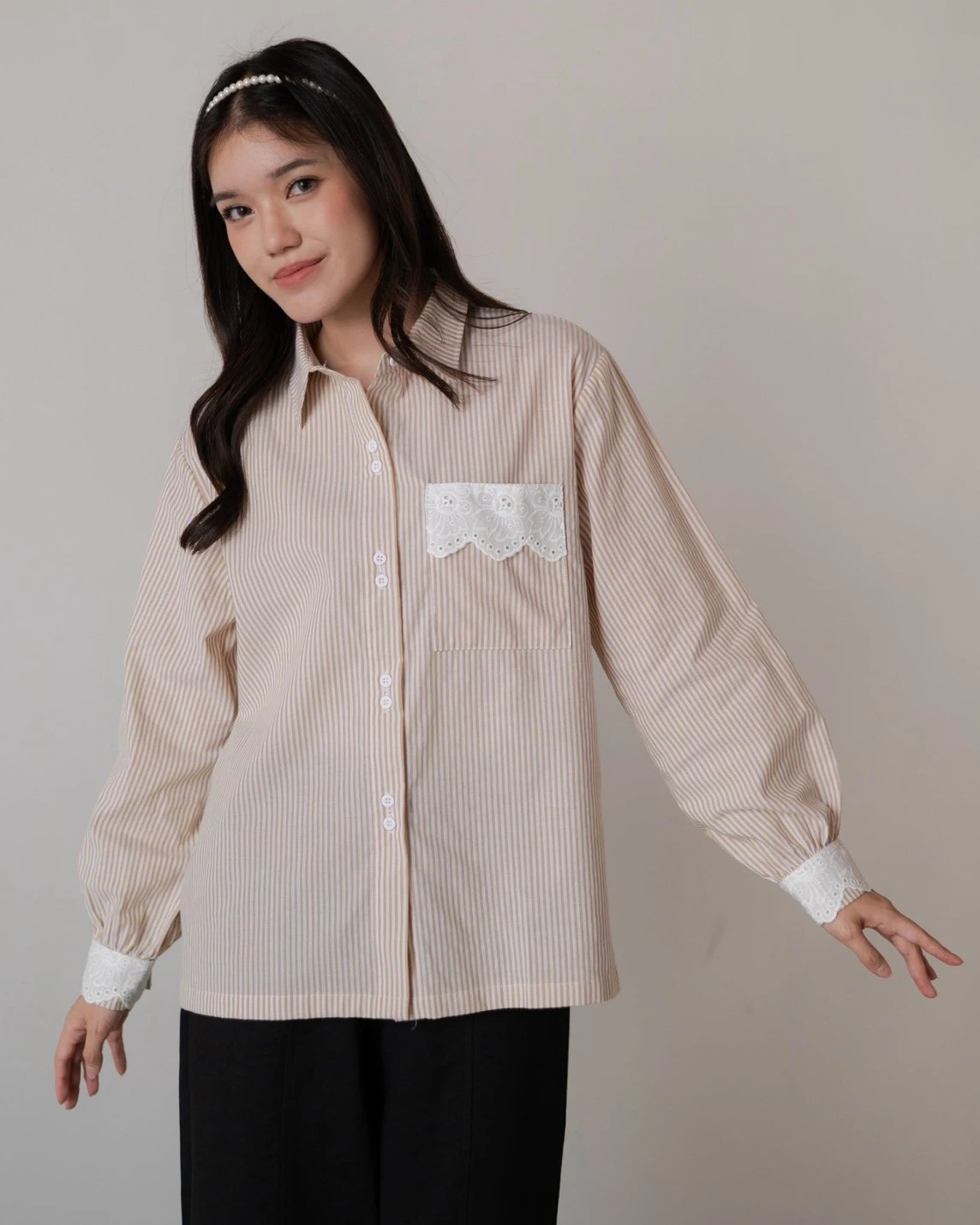 Luize Stripe Shirt Mustard