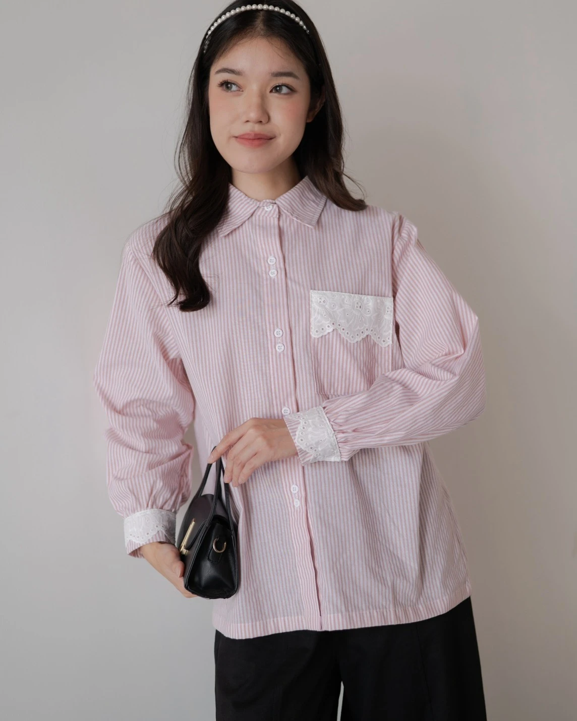 Alternative view of Luize Stripe Shirt Pink