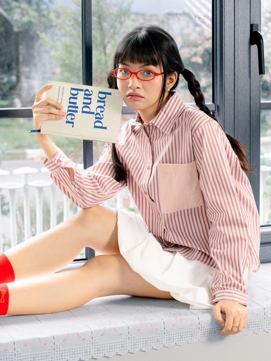 Alternative view of Matea Stripe Shirt Kode 26352 Pink