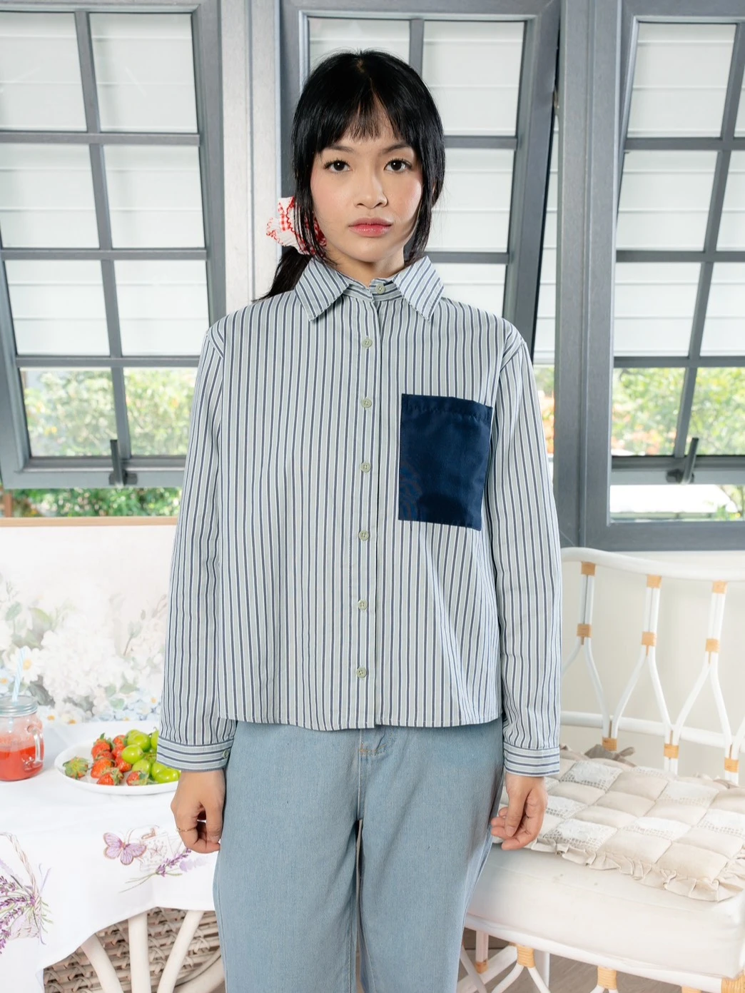 Matea Stripe Shirt Kode 26352 Mint