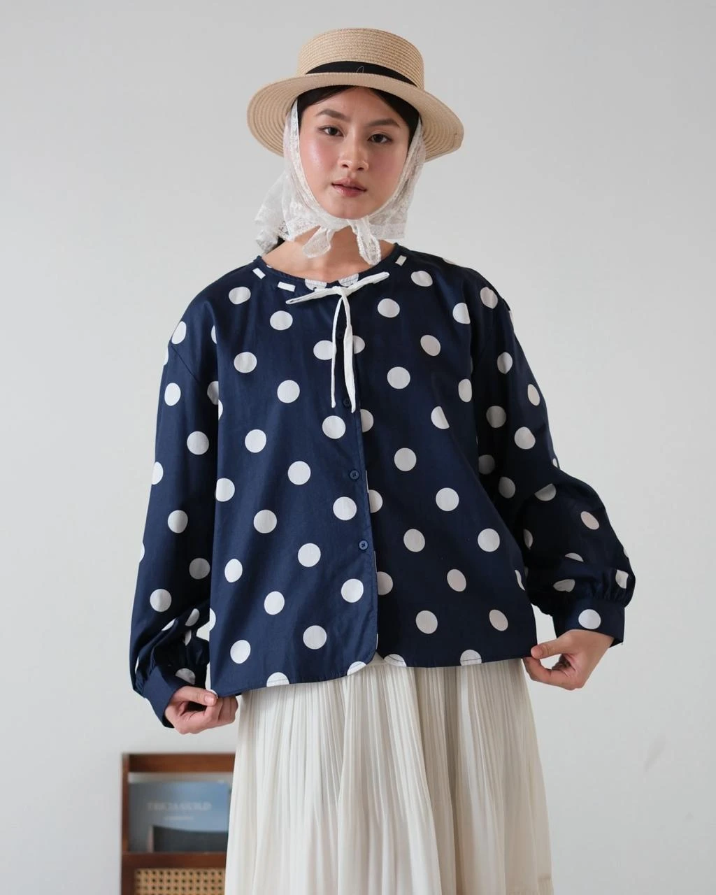 Alternative view of Prazna Polka Blouse Kode 26327 Navy