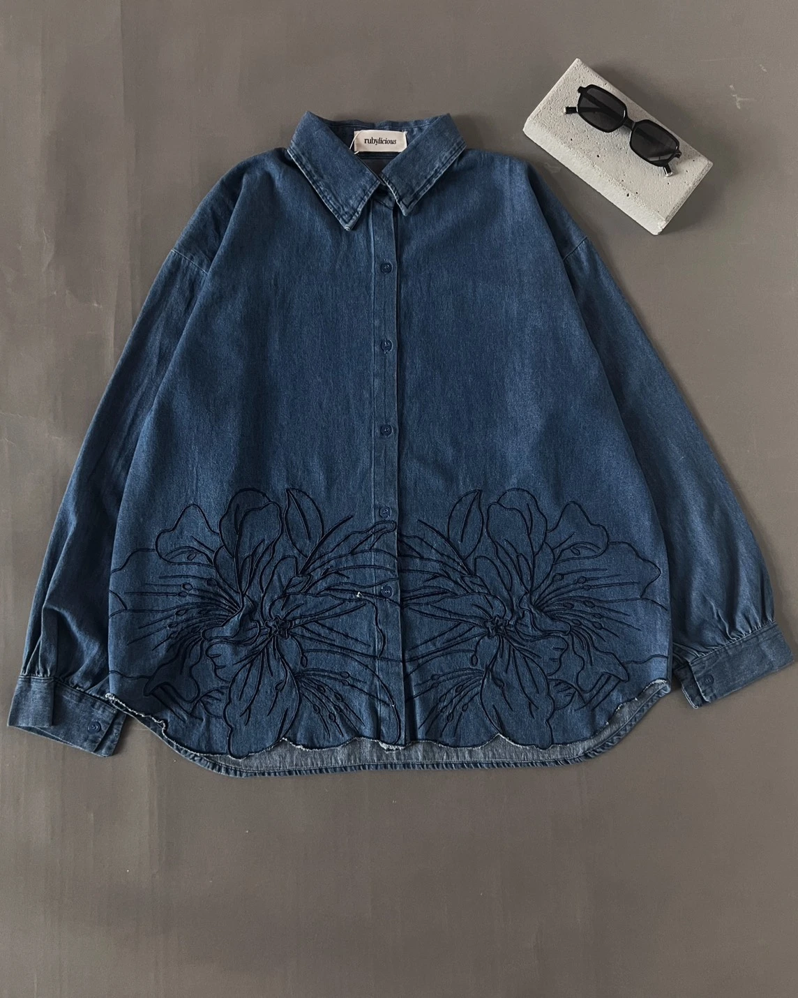 Alternative view of Raviva Denim Shirt Kode 14157 Dark Blue