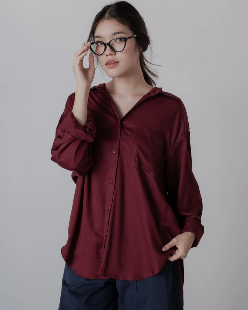 Rivka Shirt Kode 26278 Maroon