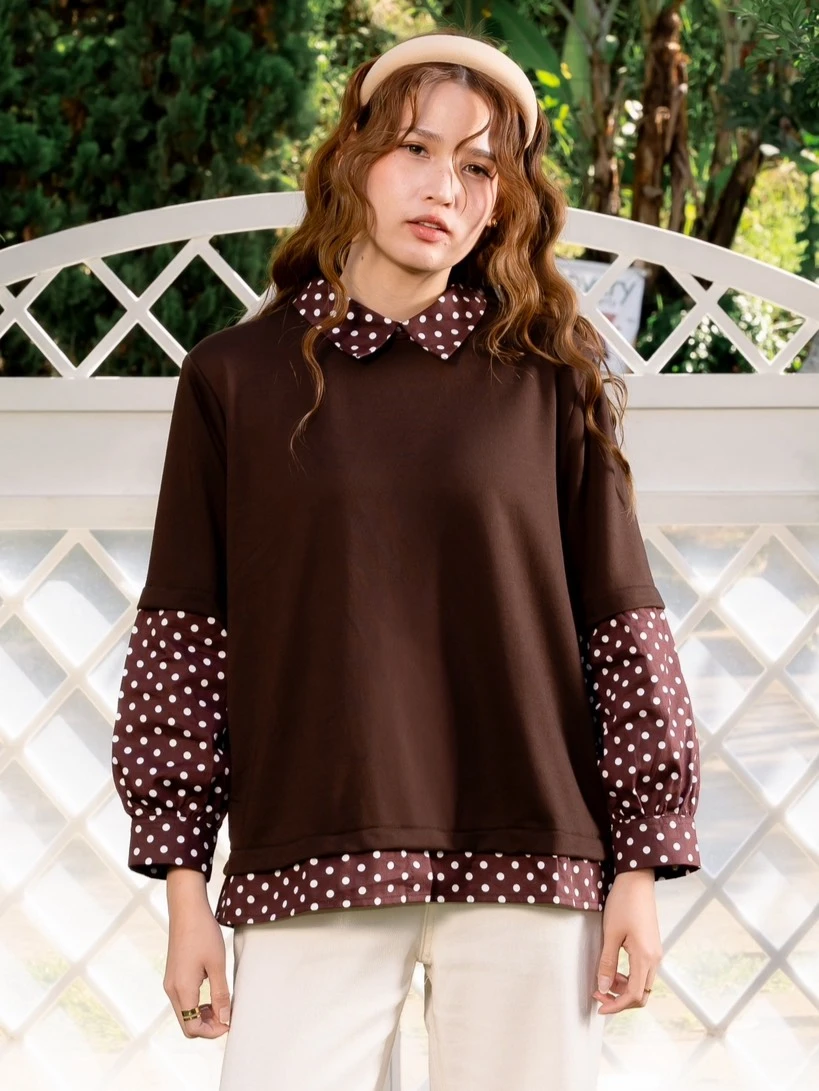 Shoera Blouse Kode 26464 Coffee