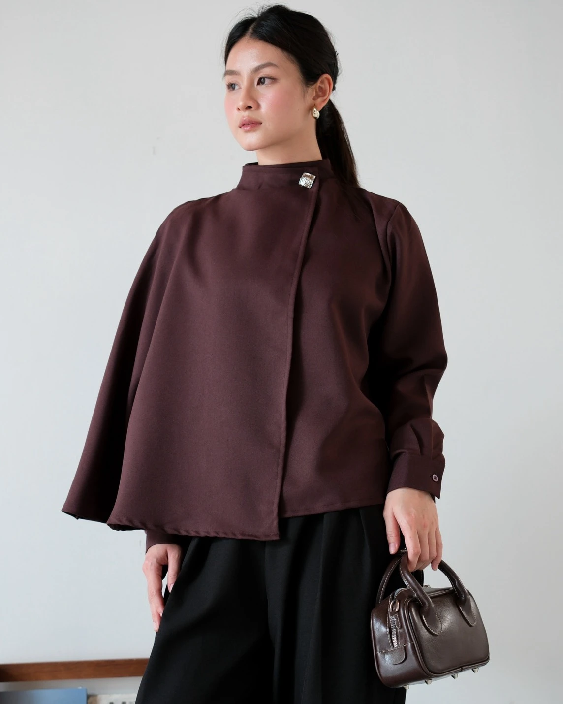 Agleta Blouse Kode 26326 Coffee - Image 4