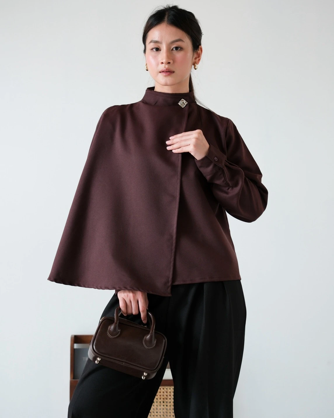 Agleta Blouse Kode 26326 Coffee