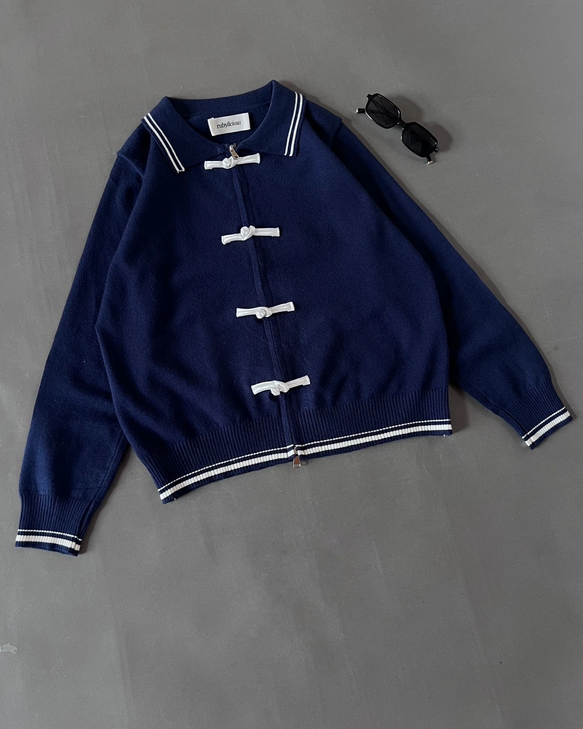 Fronia Knit Jacket Kode 294O Navy - Image 3