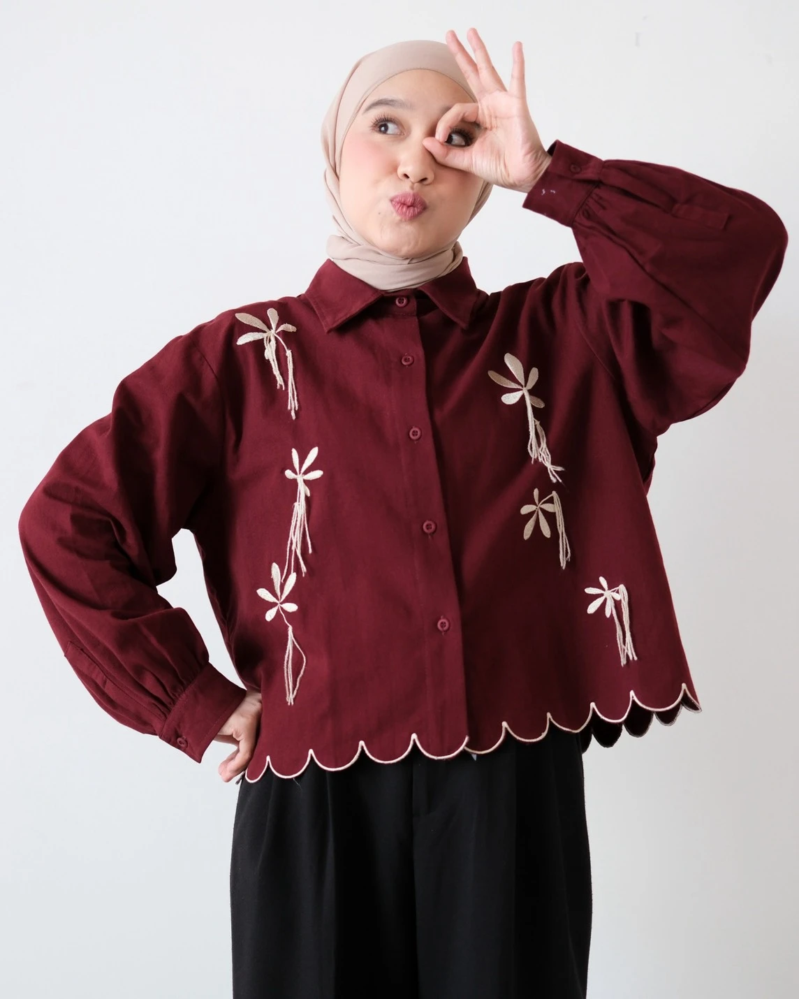 Gezca Shirt Maroon - Image 2