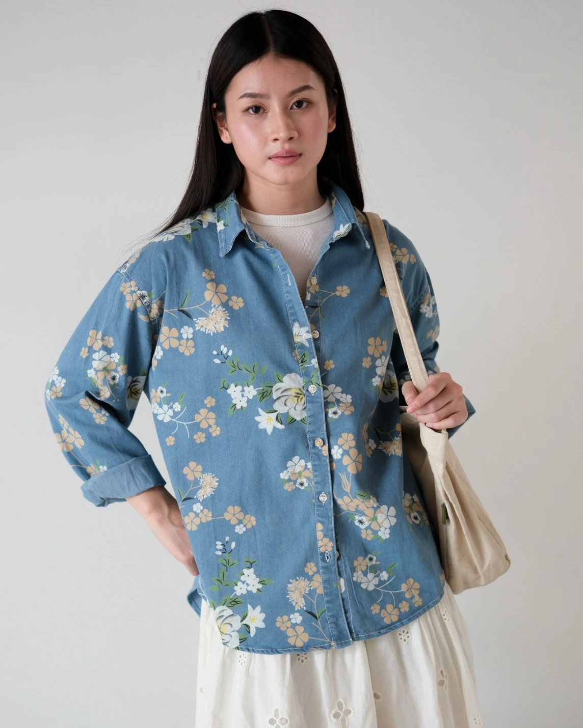 Ismy Denim Shirt Kode 51N Medium Blue