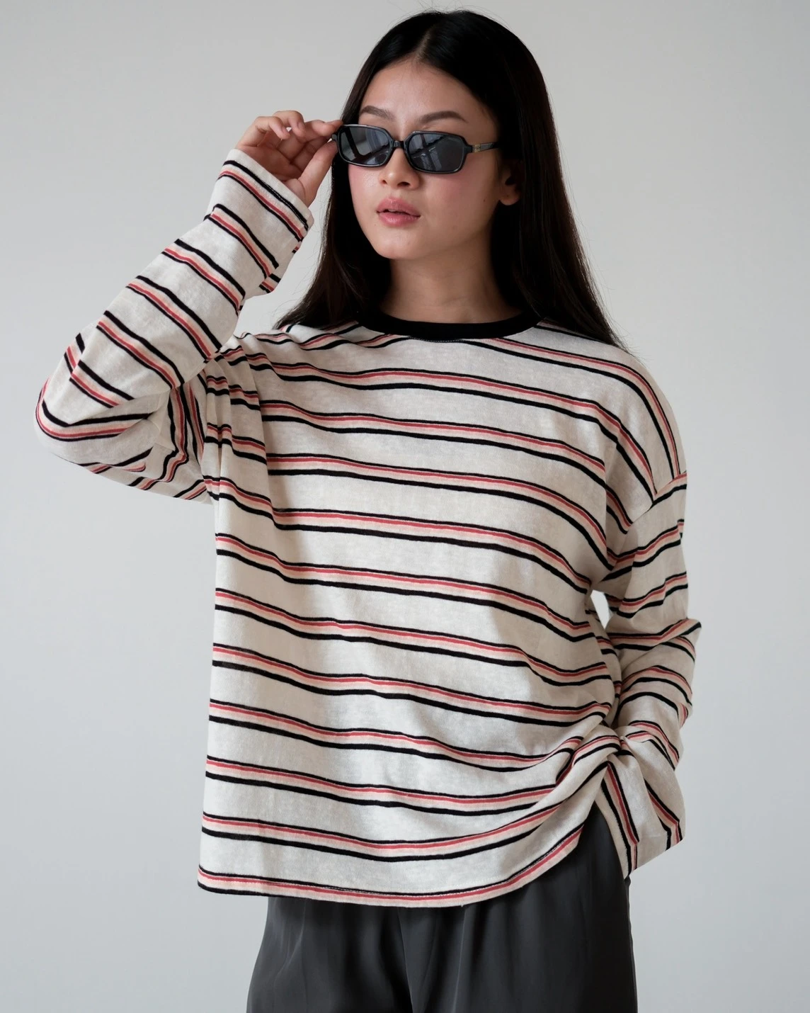 Alternative view of Endira Stripe Longsleeve Kode 17-P Bw-Black