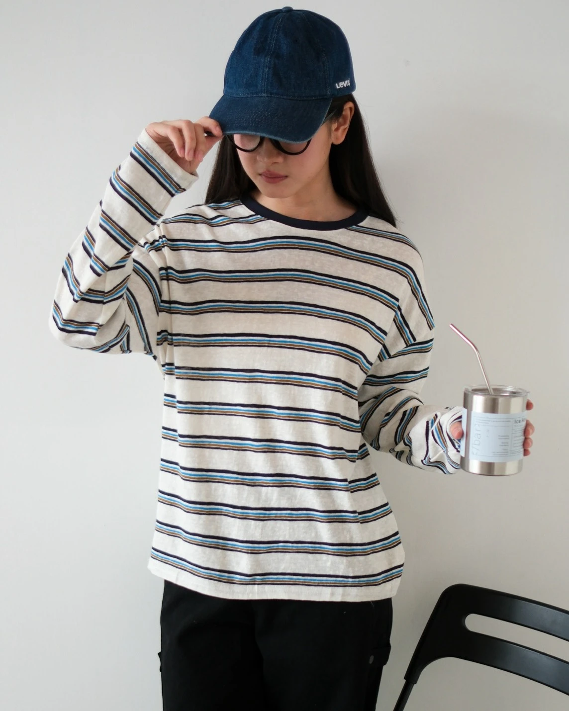 Endira Stripe Longsleeve Kode 17-P Bw-Navy