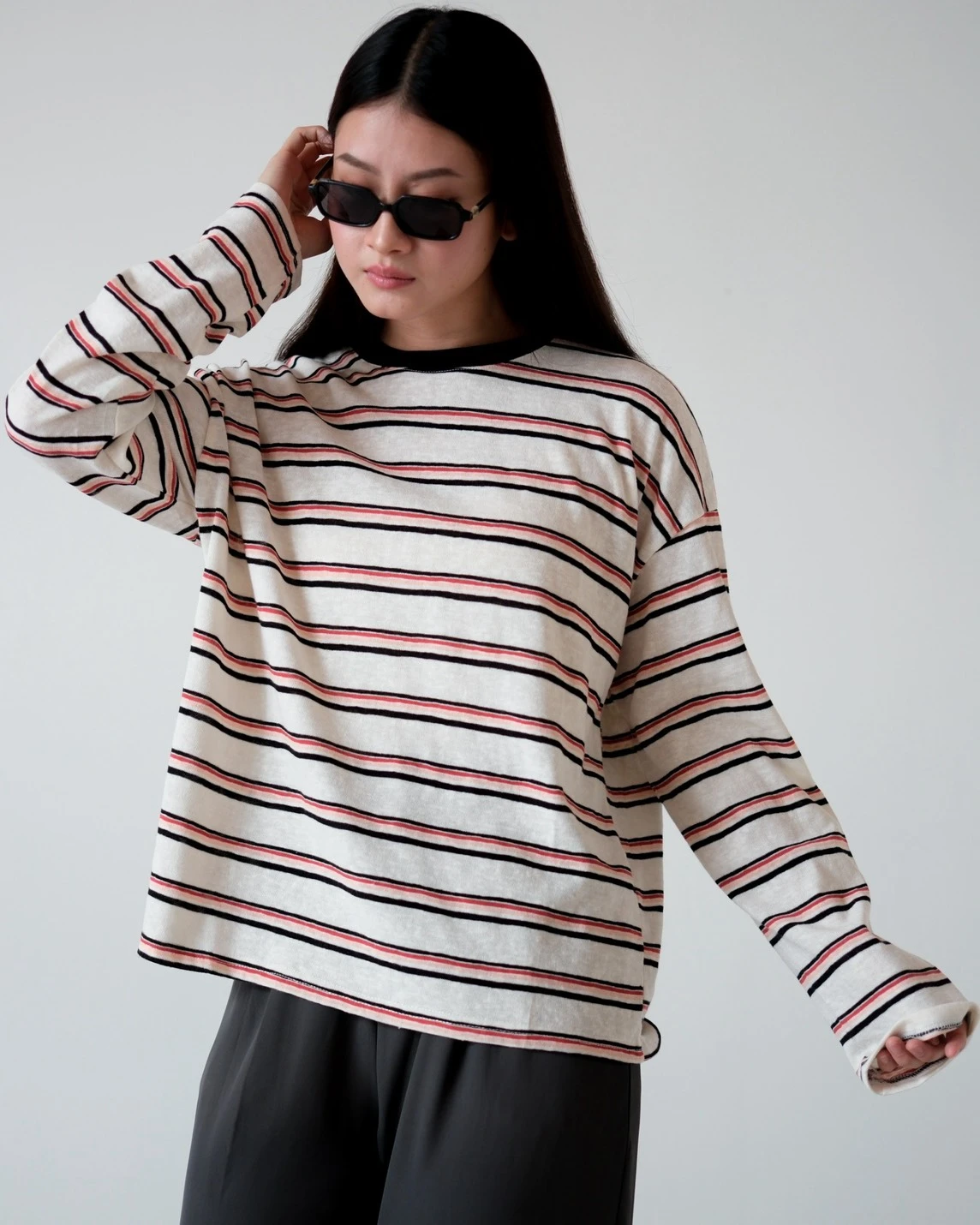 Endira Stripe Longsleeve Kode 17-P Bw-Black