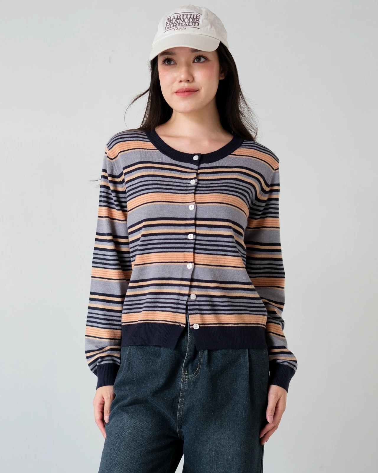 Dheca Stripe Cardi Kode 10-P Navy
