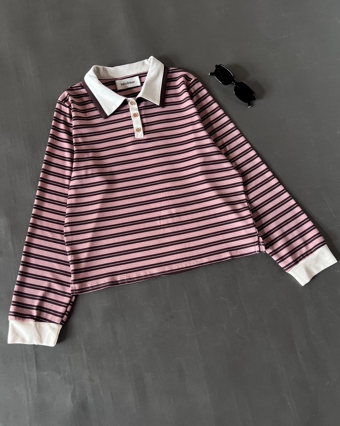 Alternative view of Bineta Stripe Longsleeve Kode 211P Dusty Pink