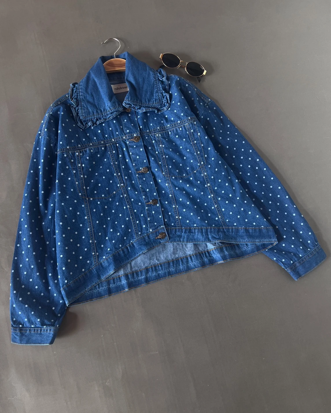 Velika Polka Denim Jacket Kode Ps1038 Medium Blue