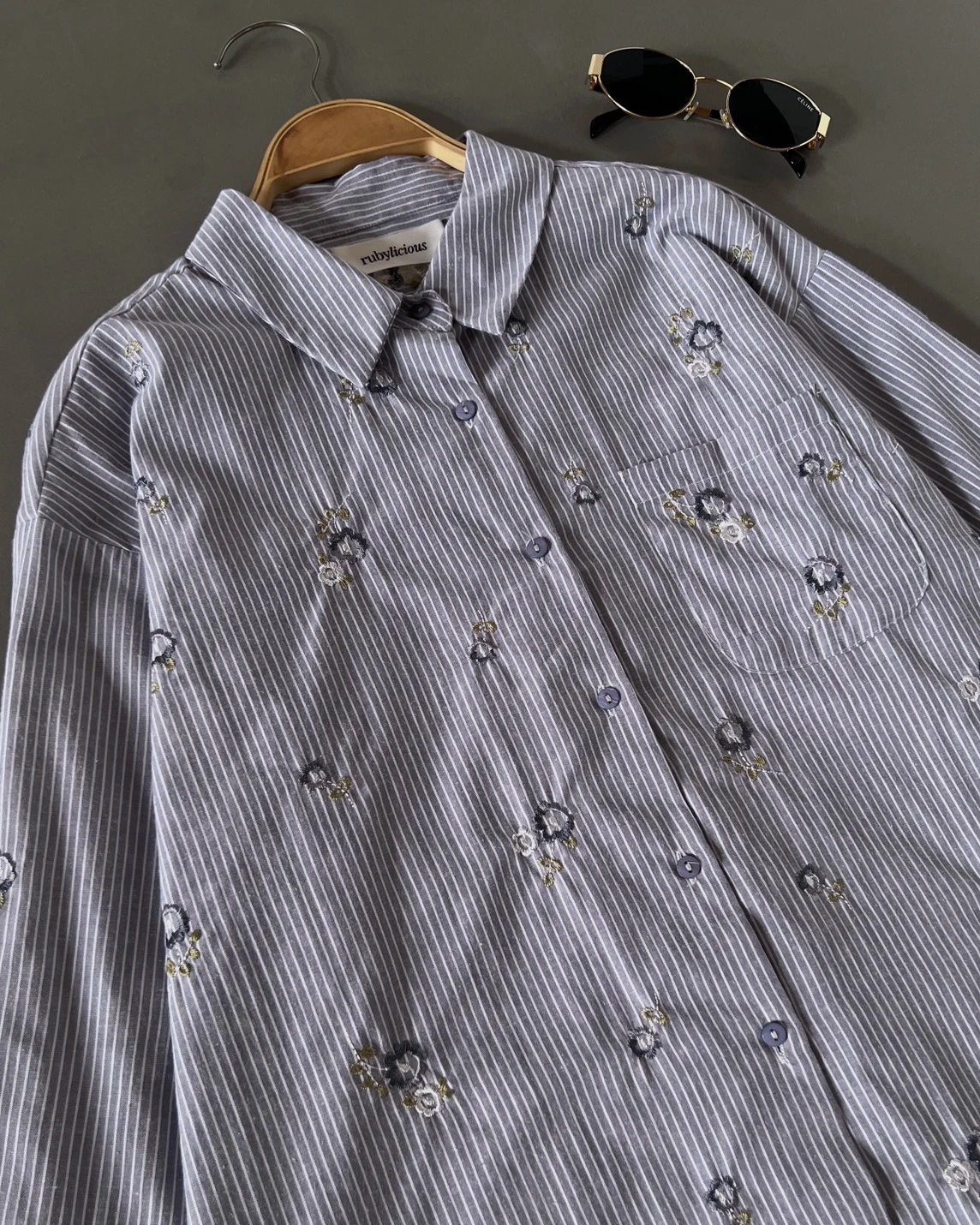 Emyro Stripe Shirt Kode 20458 Grey