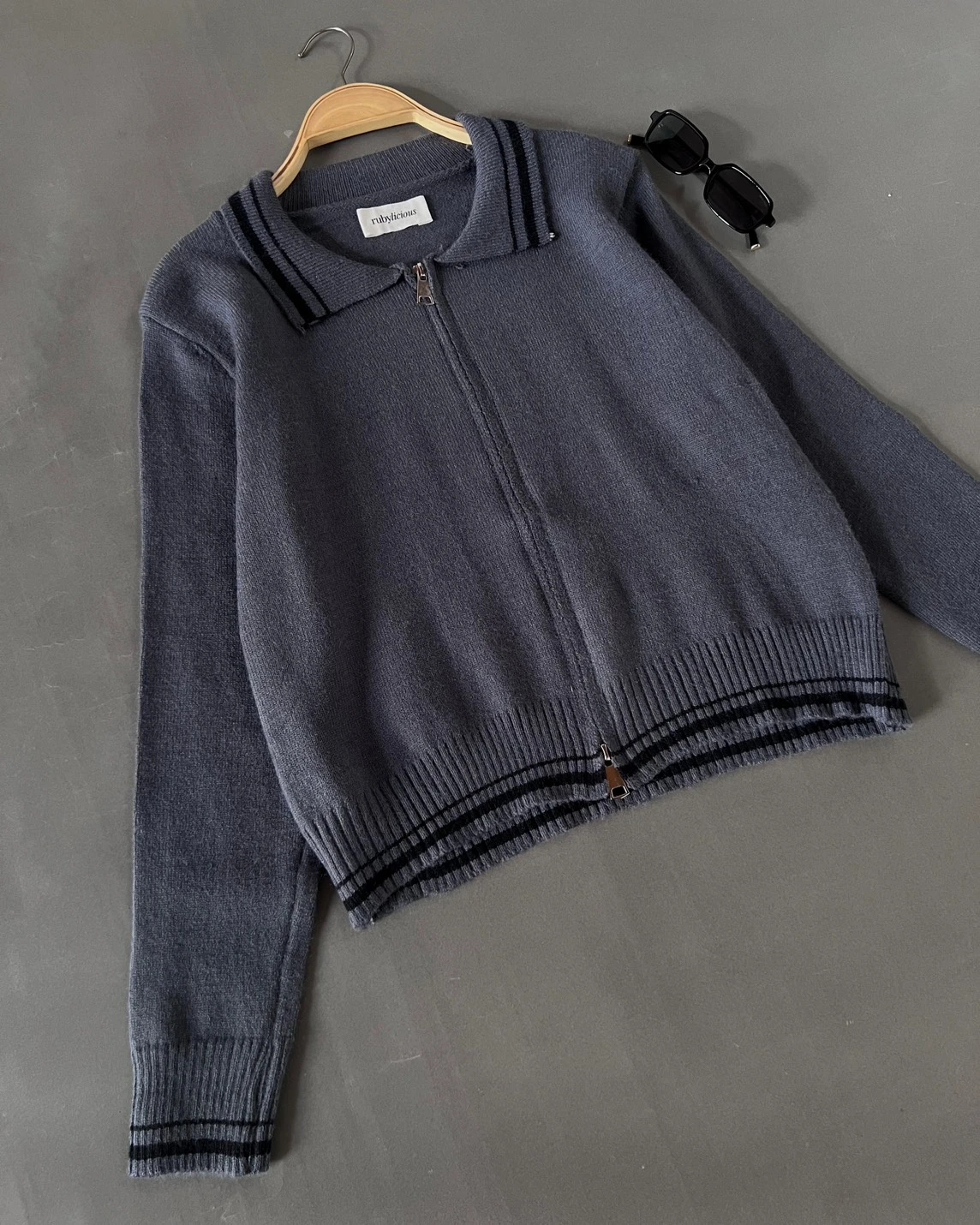 Gayle Knit Jacket Kode 71P Dark Grey