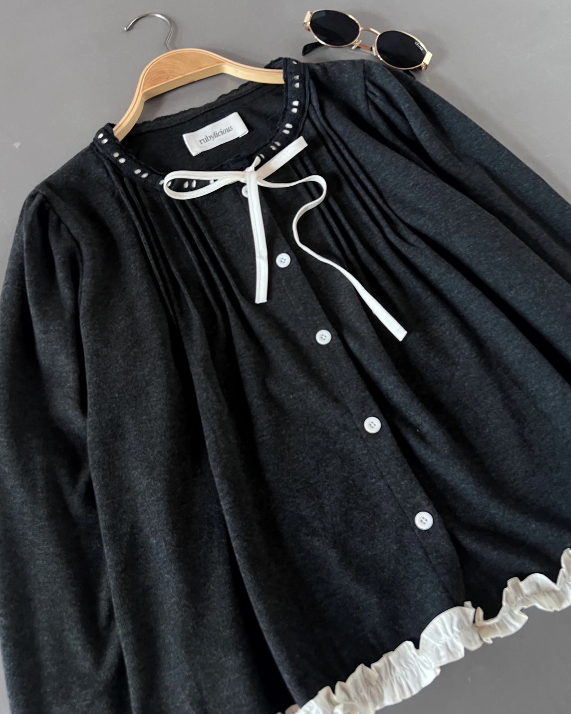 Hesva Blouse Kode 328 O Dark Grey