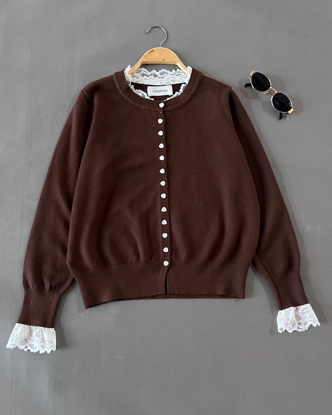 Hideya Cardi Kode 195N Coffee