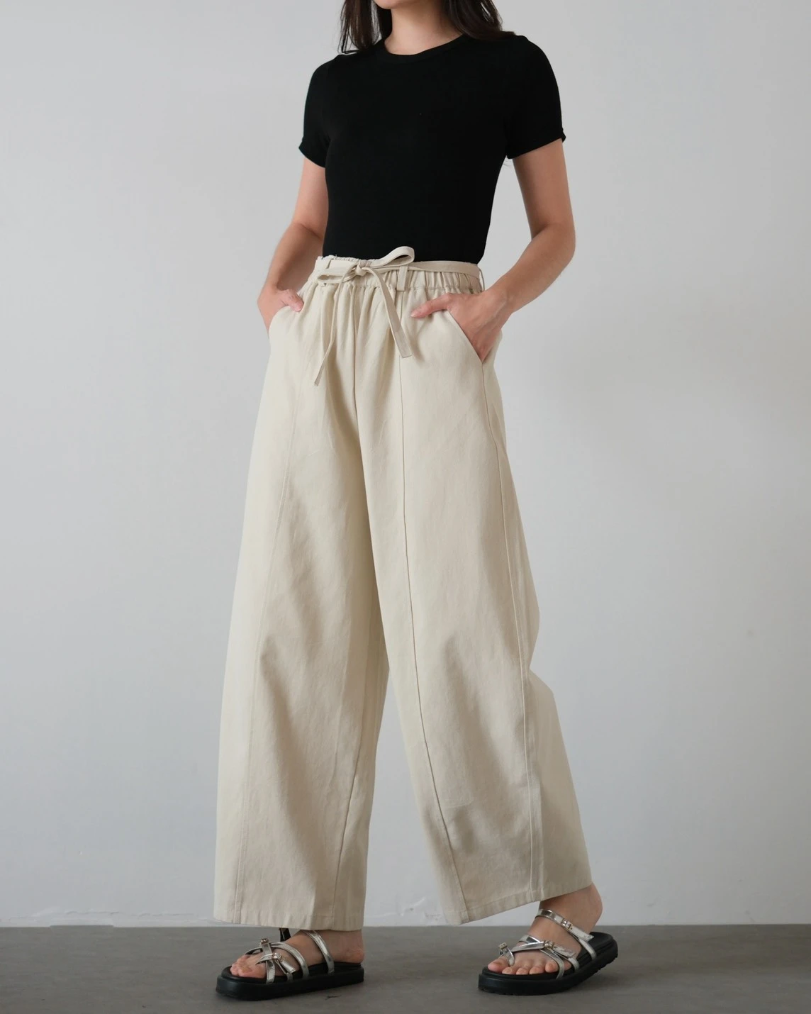 Alternative view of Nara Barrel Pants Kode 121P Cream