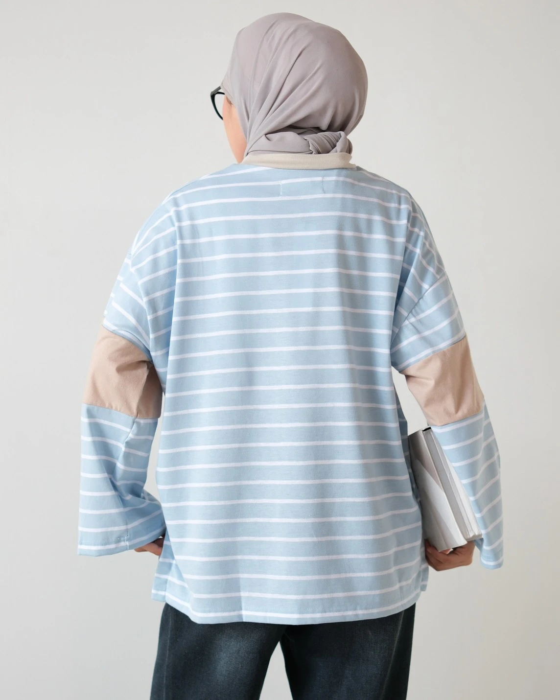 Alternative view of Dion Stripe Longsleeve Blue-Bw Small