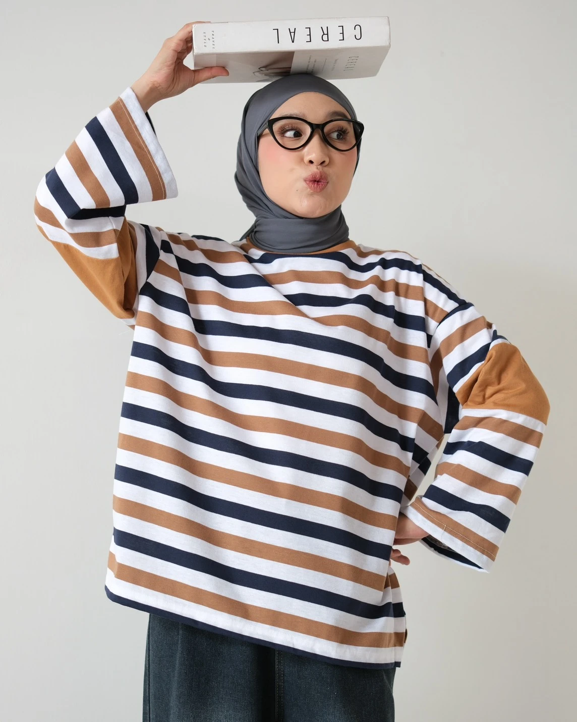 Dion Stripe Longsleeve Brown-Navy-Bw