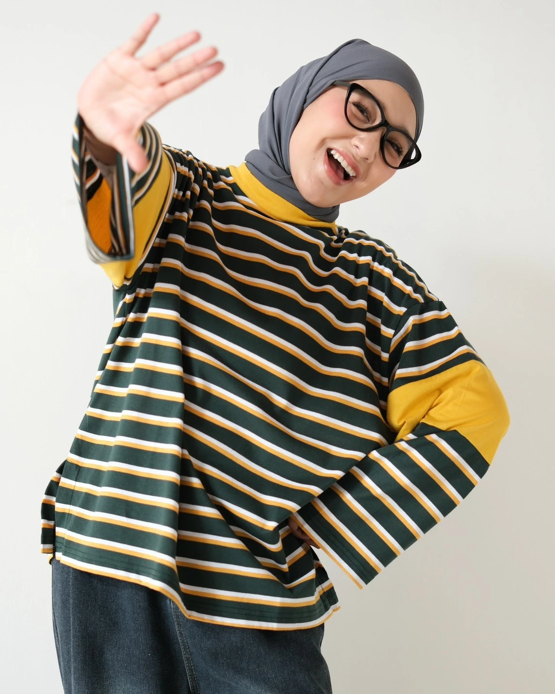 Dion Stripe Longsleeve Green-Mustard-Bw