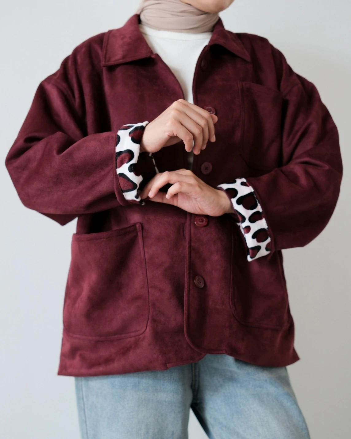 Jilea Jacket Kode 26543 Maroon - Image 3