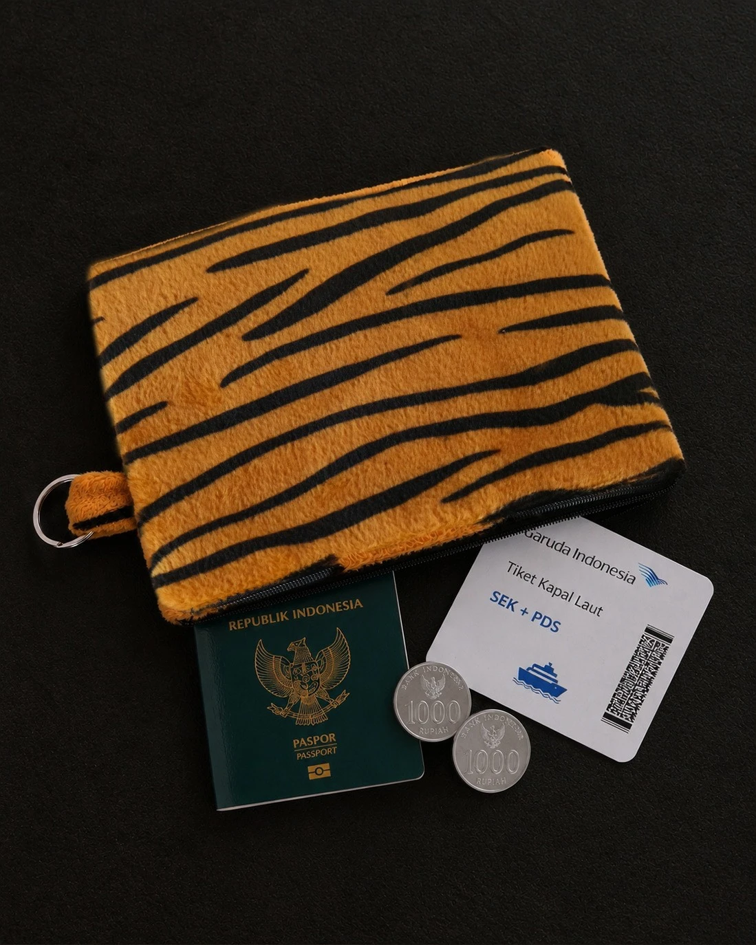 Animal Printed Pouch Tiger