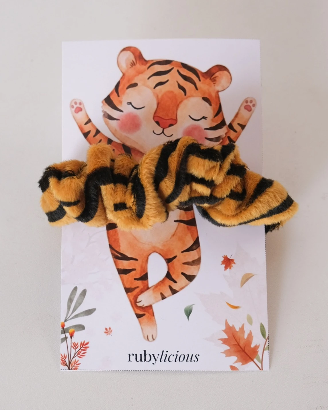 Alternative view of Animal Printed Scrunchies Tiger