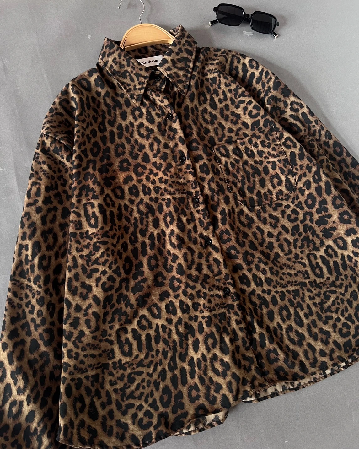 Alternative view of Hanera Leopard Shirt Kode 2125 Brown