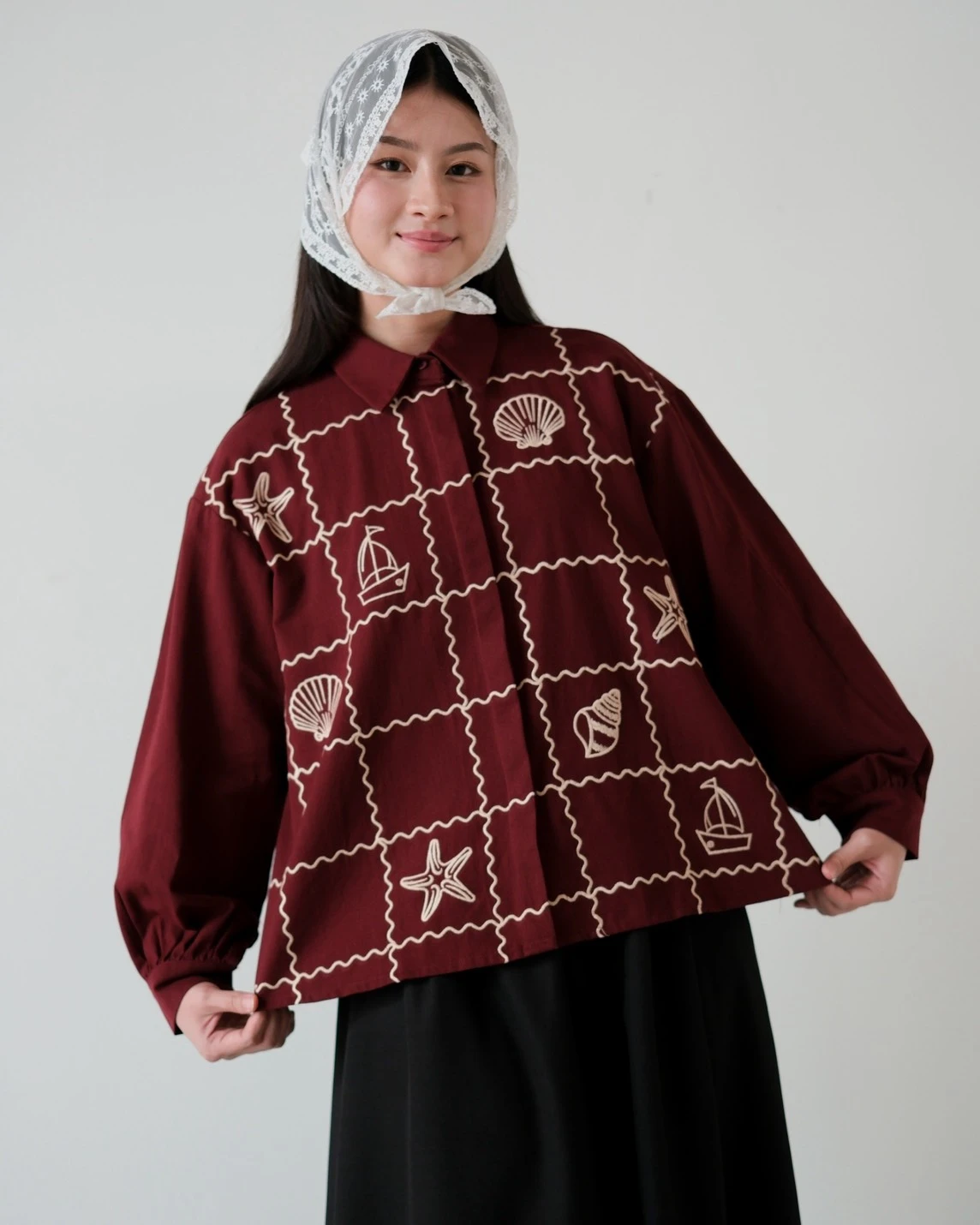 Selgi Shirt Kode 20350 Maroon