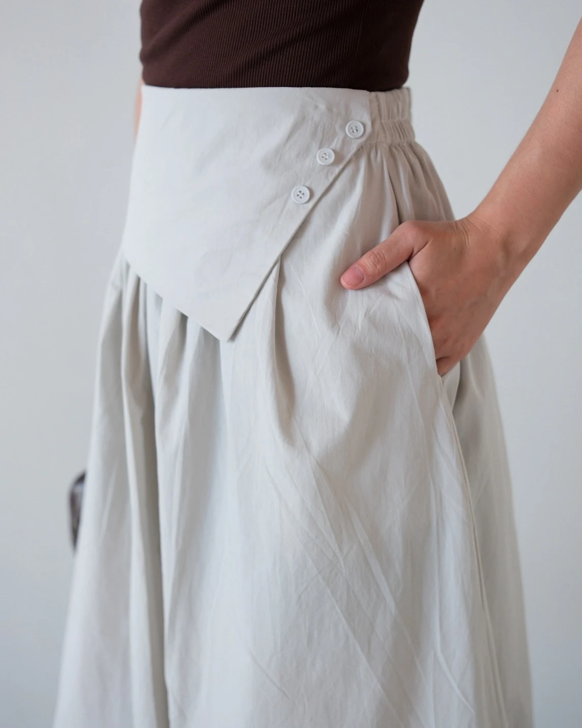 Alternative view of Henzil Skirt Kode 8890 Light Grey
