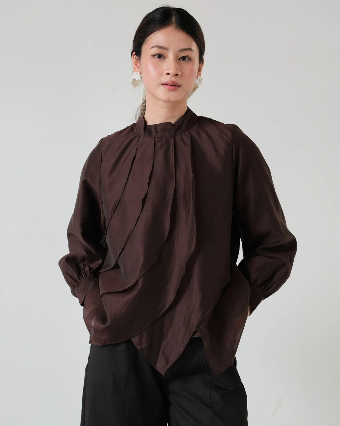 Drina Blouse Kode 80159 Coffee