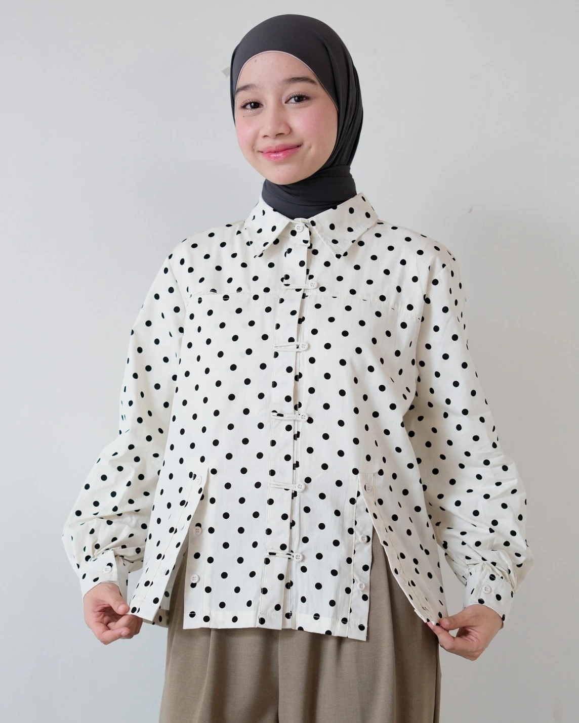Corla Polka Shirt Ivory