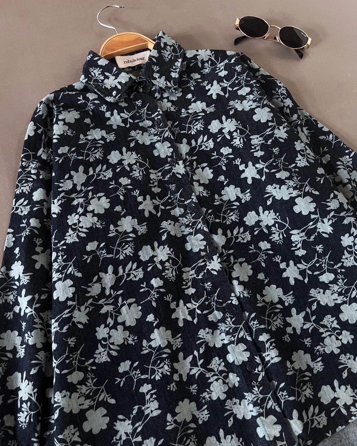 Zianka Denim Shirt Kode 6860 Dark Blue