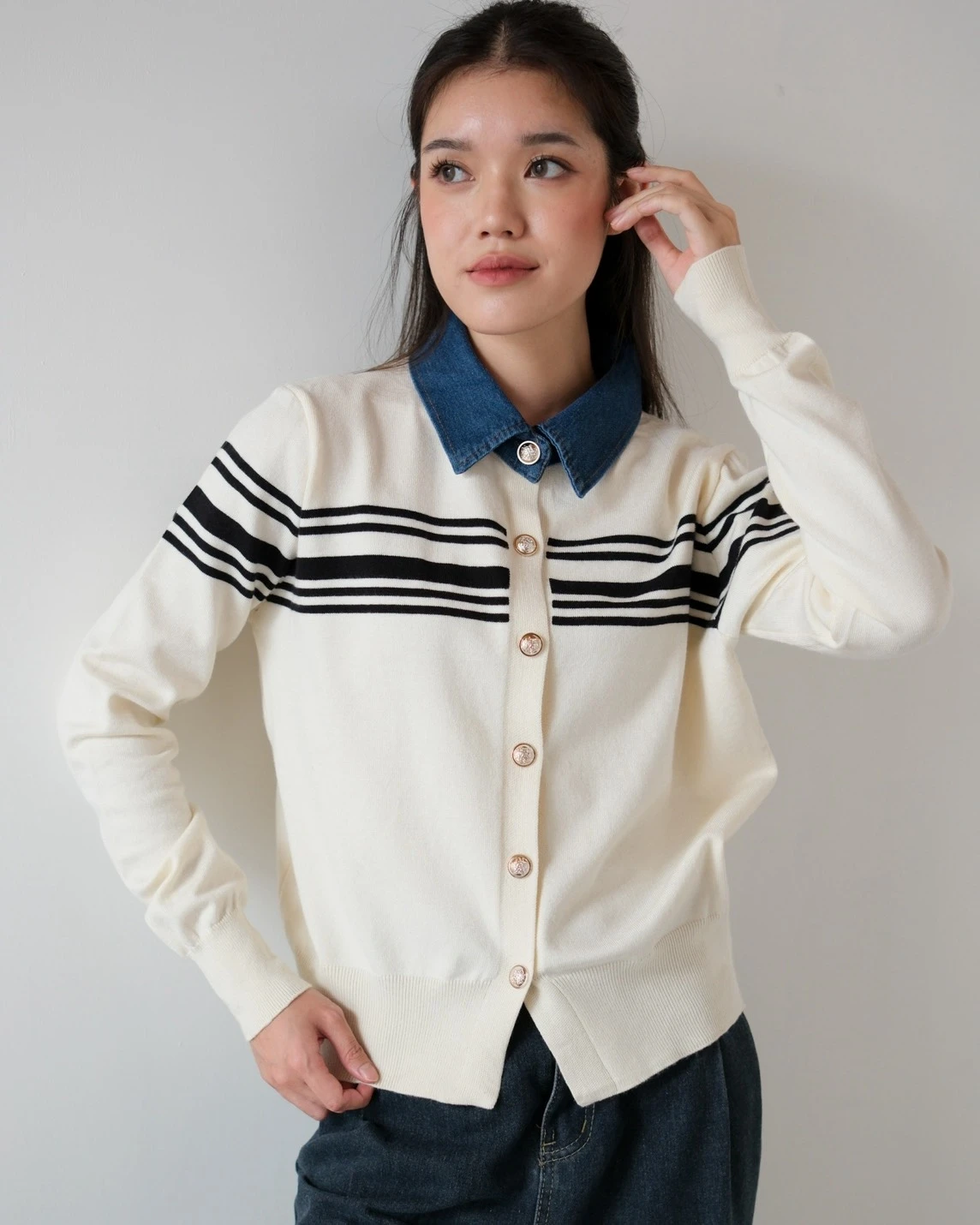 Alternative view of Chedva Longsleeve Kode 1-P Broken White