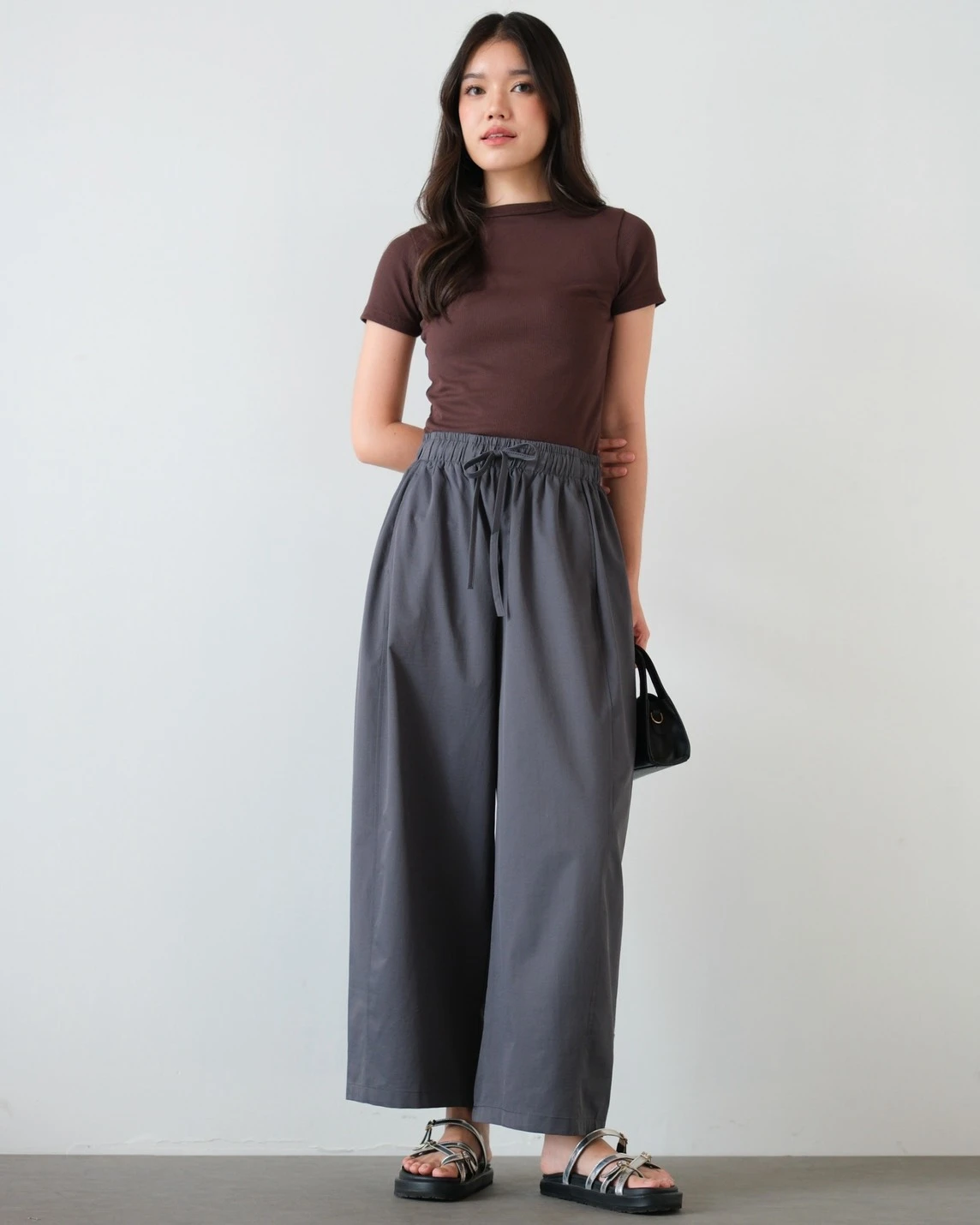 Ixelya Barrel Pants Kode 3316 Dark Grey