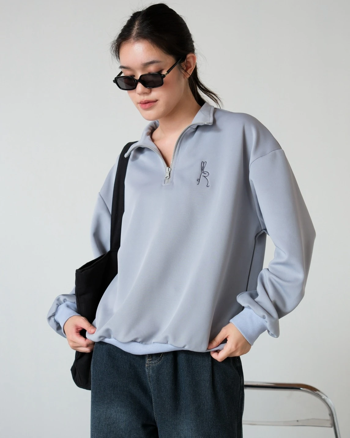Mauri Zip Sweater Grey
