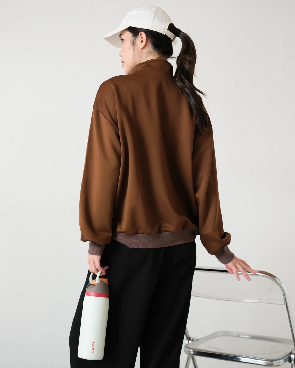 Mauri Zip Sweater Brown - Image 3