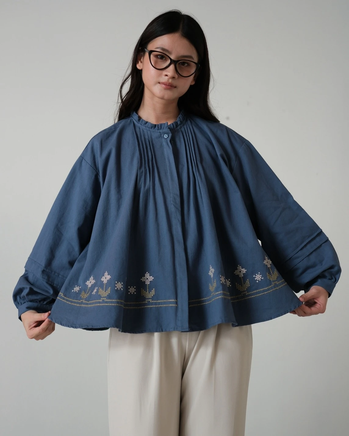 Alternative view of Alonica Shirt Kode 80162 Blue Denim