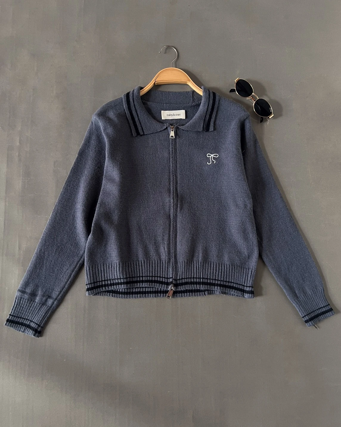 Laciya Knit Jacket Kode 73P Dark Grey