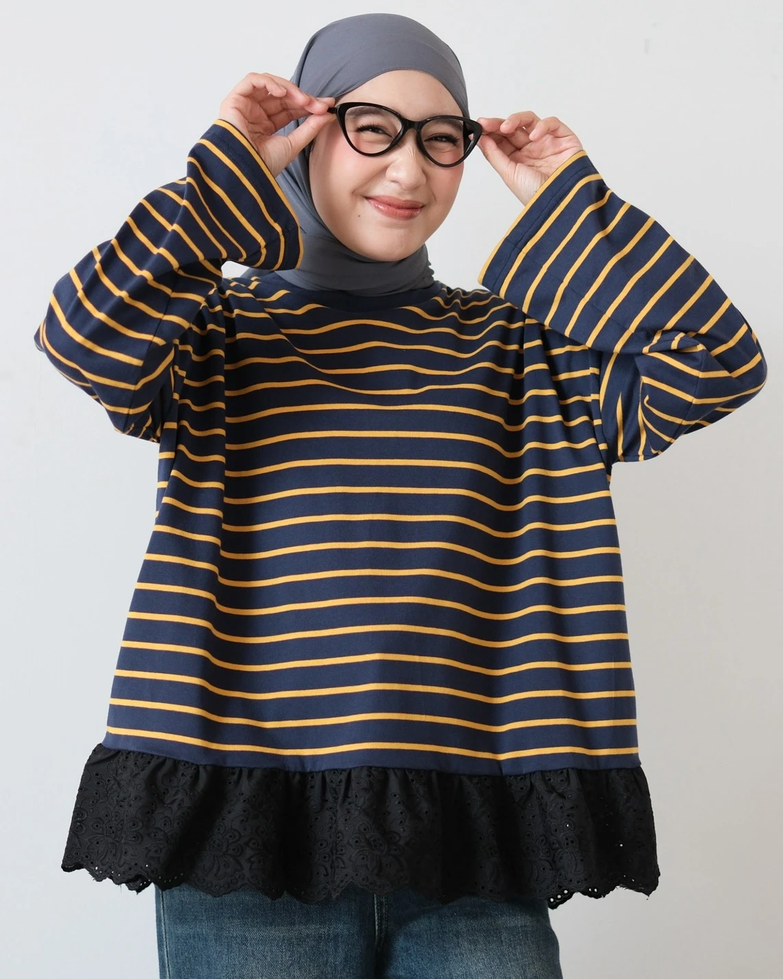 Ohio Longsleeve Navy-Mustard Small