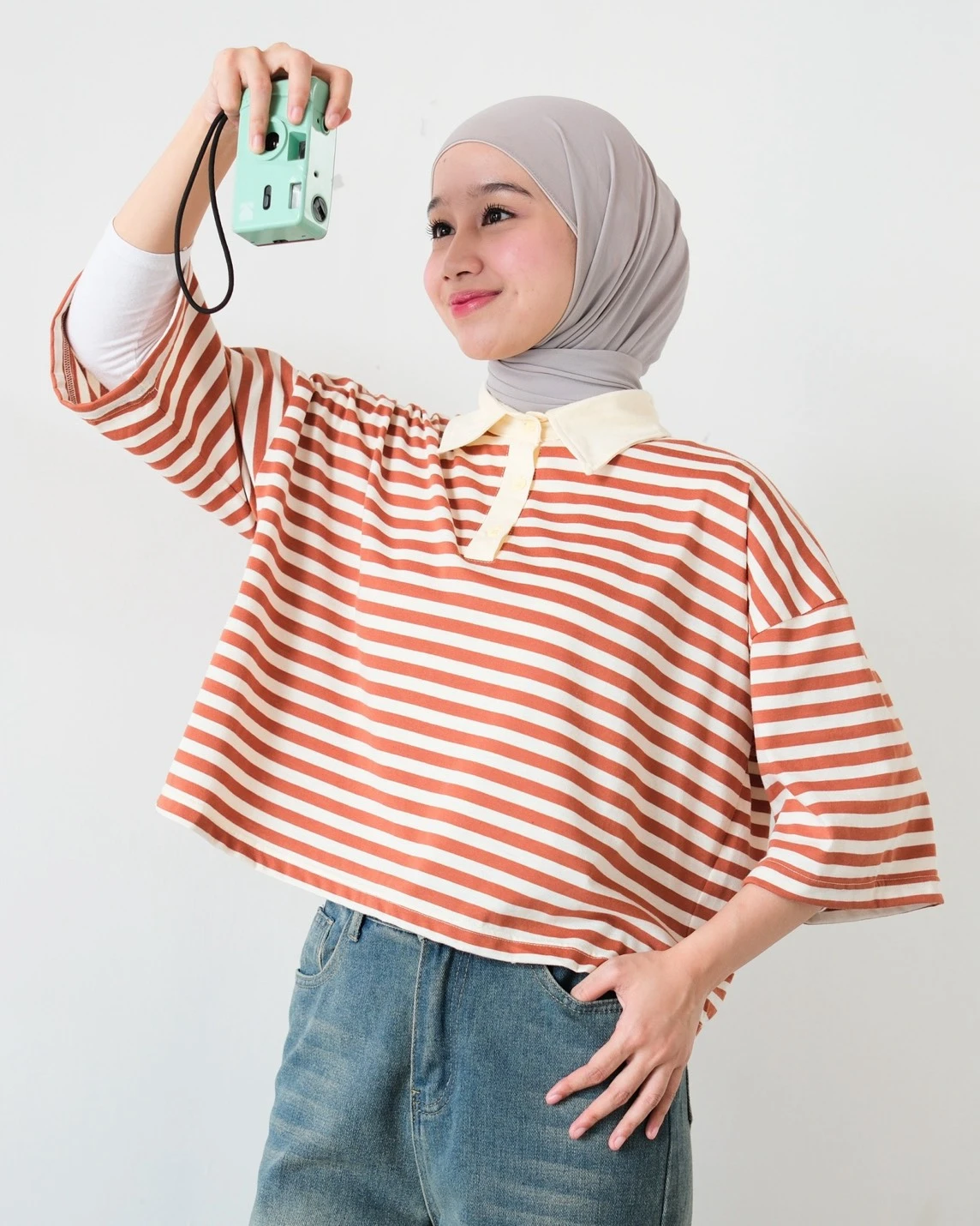 Anyta Stripe Top Cream-Hazelnut