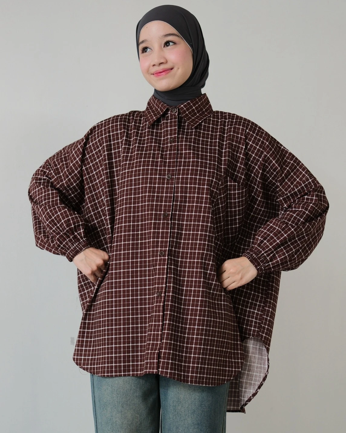 Alternative view of Volca Plaid Shirt Kode 14310 Mahogany